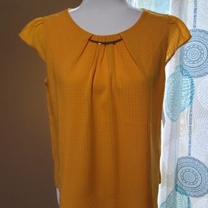 Meraki Sz Small Yellow Blouse With Silver Trim